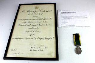 Efficiency Medal QE2 with Territorial clasp (T/22379951 Cpl D Bruce RASC), with large framed