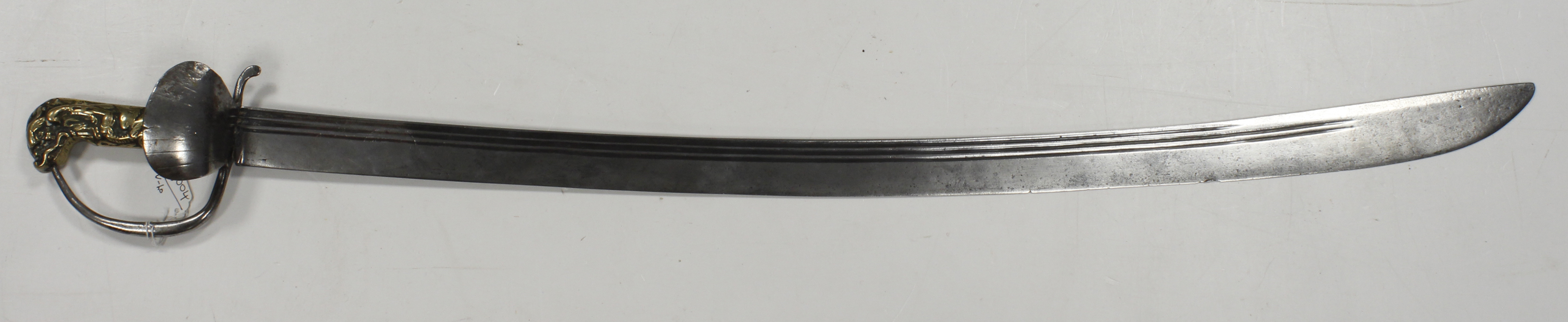 Interesting Sword circa mide 19th Century (?) triple fullered Cavalry / Cutlass, blade 31". Brass