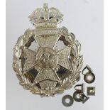 Rifle Brigade Victorian Officers pouch plate, silver plated