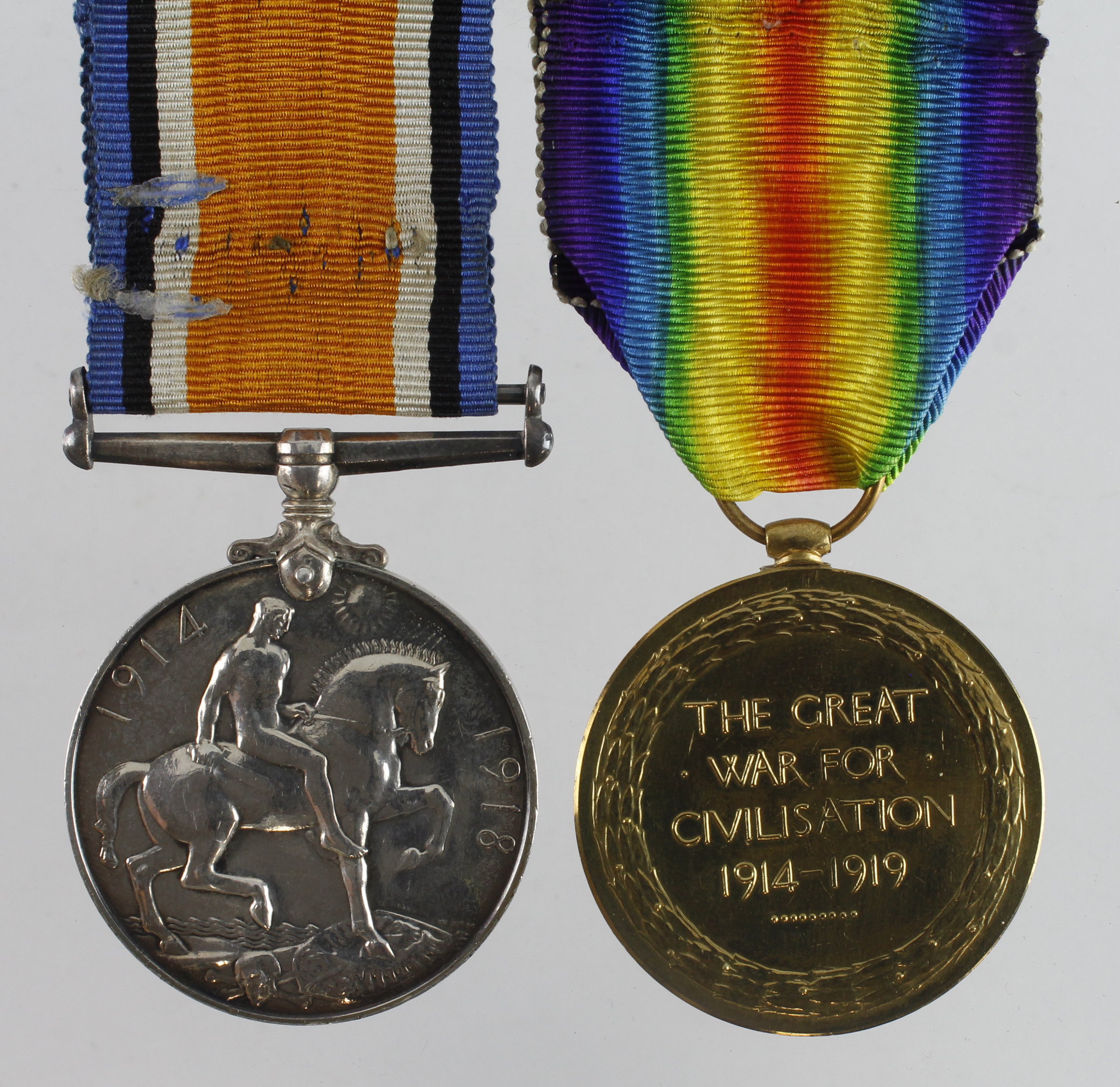 BWM & Victory Medal named (Q.M. & Lieut A Bagshaw) served 1/Y & L and the N.Staff R as a Captain. - Image 2 of 2