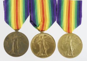 WW1 Victory medals to 1042 Dvr E A Hawkins RFA, 84908 Cpl O Batchelor RE, 3913A C S Cant SMN RNR.