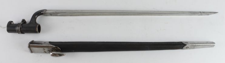 Bayonet 1853 pattern Enfield socket bayonet bushed possibly for the Martine Henry in its plated