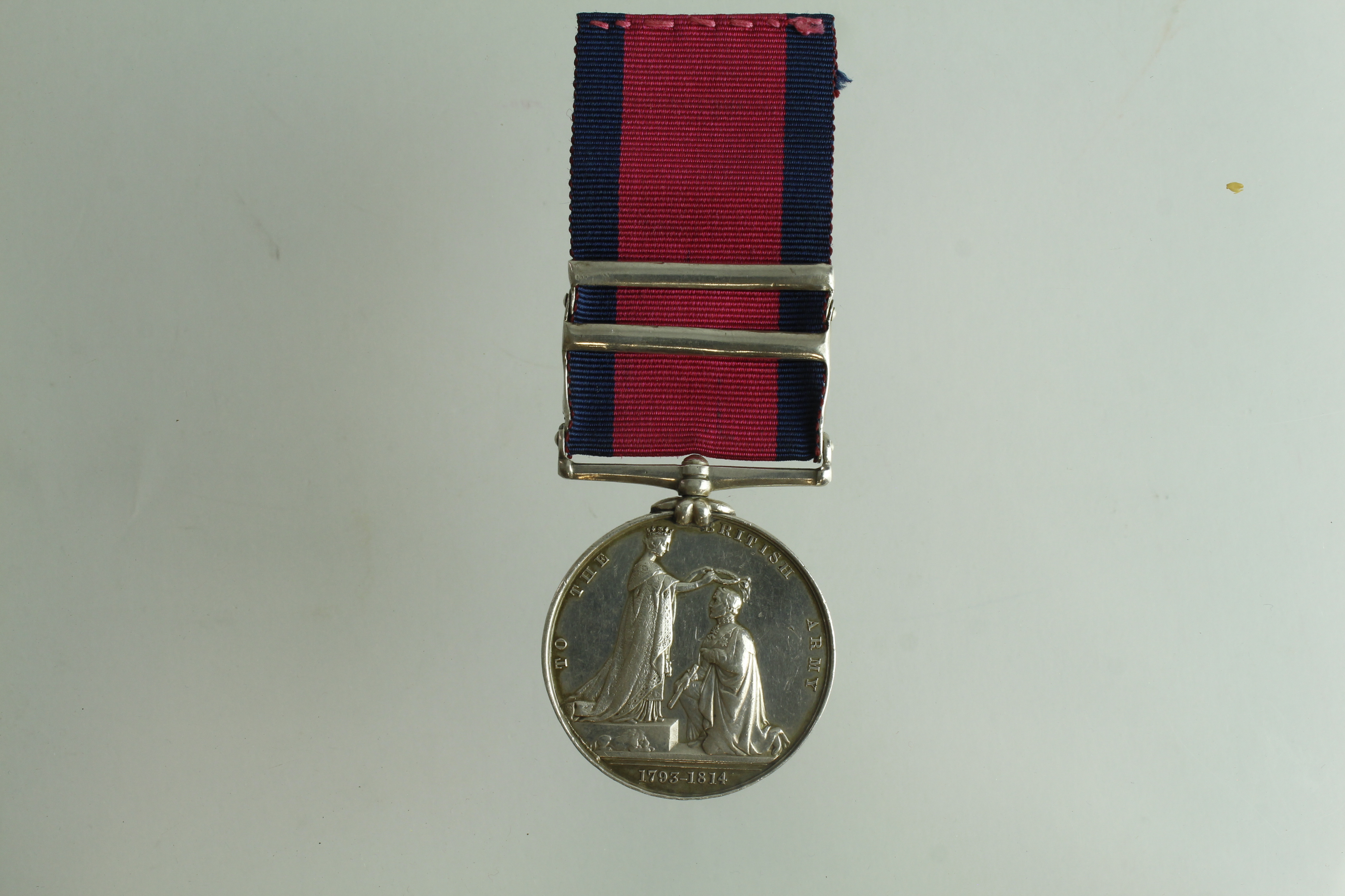 Militray General Service Medal 1848 with bars Pyrenees / Nivelle / Orthes / Toulouse correctly named - Image 2 of 2