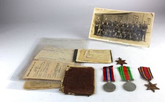 WW2 group with 1939-45 star, Burma star, Defence and War medals with a good selection of original