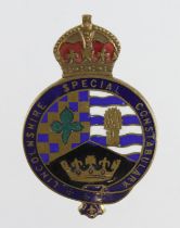 Badge Lincolnshire Special Constable Kings Crown enamel badge.