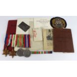 WW2 group 1939-45 Star, Italy Star, Defence & War Medal, for 5886296 Pte G O E Whybrow