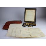 DSM winners documents to petty officer Thomas Guyer Helyer large crate full including service