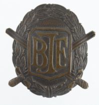Badge - Union of Jewish Front Line Soldier's bronze membership badge No. 67, has a working pin to