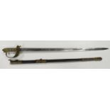 Fine 1827 Pattern Naval Officers Sword by Henry Wilkinson Pall Mall London. Blade 31" with Wilkinson