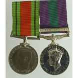 GSM GVI with Palestine 1945-48 clasp (AC2 A T J Chappell (2231954) RAF) + Defence Medal, and