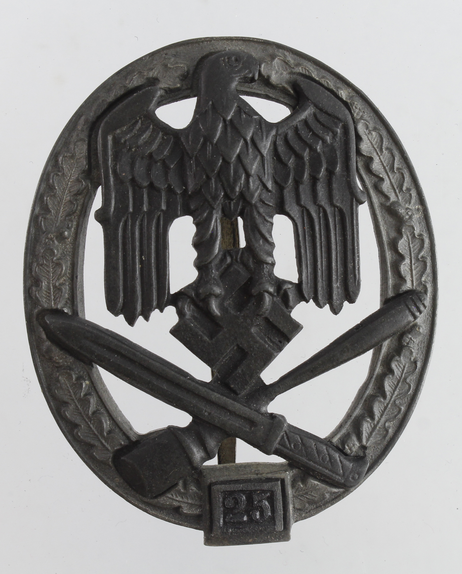 German from a one owner collection a Wehrmacht war badge General Assault badge "25" by "RK".