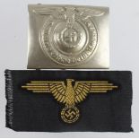 Germany from a one owner collection an SS Belt buckle and Bevo cloth eagle.