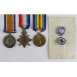 1915 Star Trio (69399 Dvr M B Lilley RFA) later RFC. With two Nursing badges named to S M Lilley