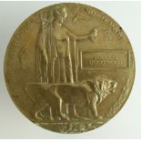 Death Plaque for 15422 L/Cpl Douglas Underwood 96th Coy MGC (Infy), Killed in Action 1st July
