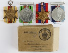 WW2 boxed group for Mr L Last RASC, of Mockbeggars Hall, Claydon, Suffolk. 1939-45 Star, Africa