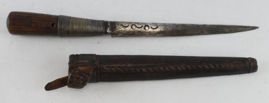 Persian knife (Kard) 19th century, with leather sheath