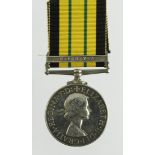 Africa General Service Medal QE2 with Kenya clasp (22868484 Pte L Halstead K.O.Y.L.I.)