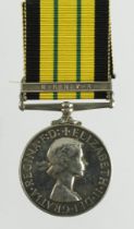 Africa General Service Medal QE2 with Kenya clasp (22868484 Pte L Halstead K.O.Y.L.I.)