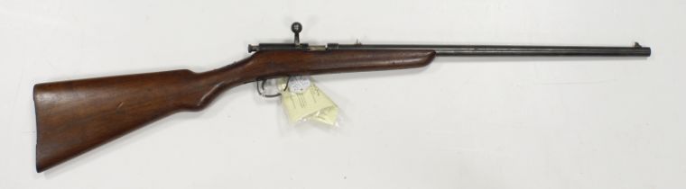 BSA .22 Calibre Sporting Rifle, barrel 19", good walnut stock in VGC. With Current Certificate of