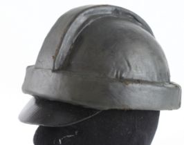 Imperial German Flieger early war flying helmet. Based on a Pickelhaube design.