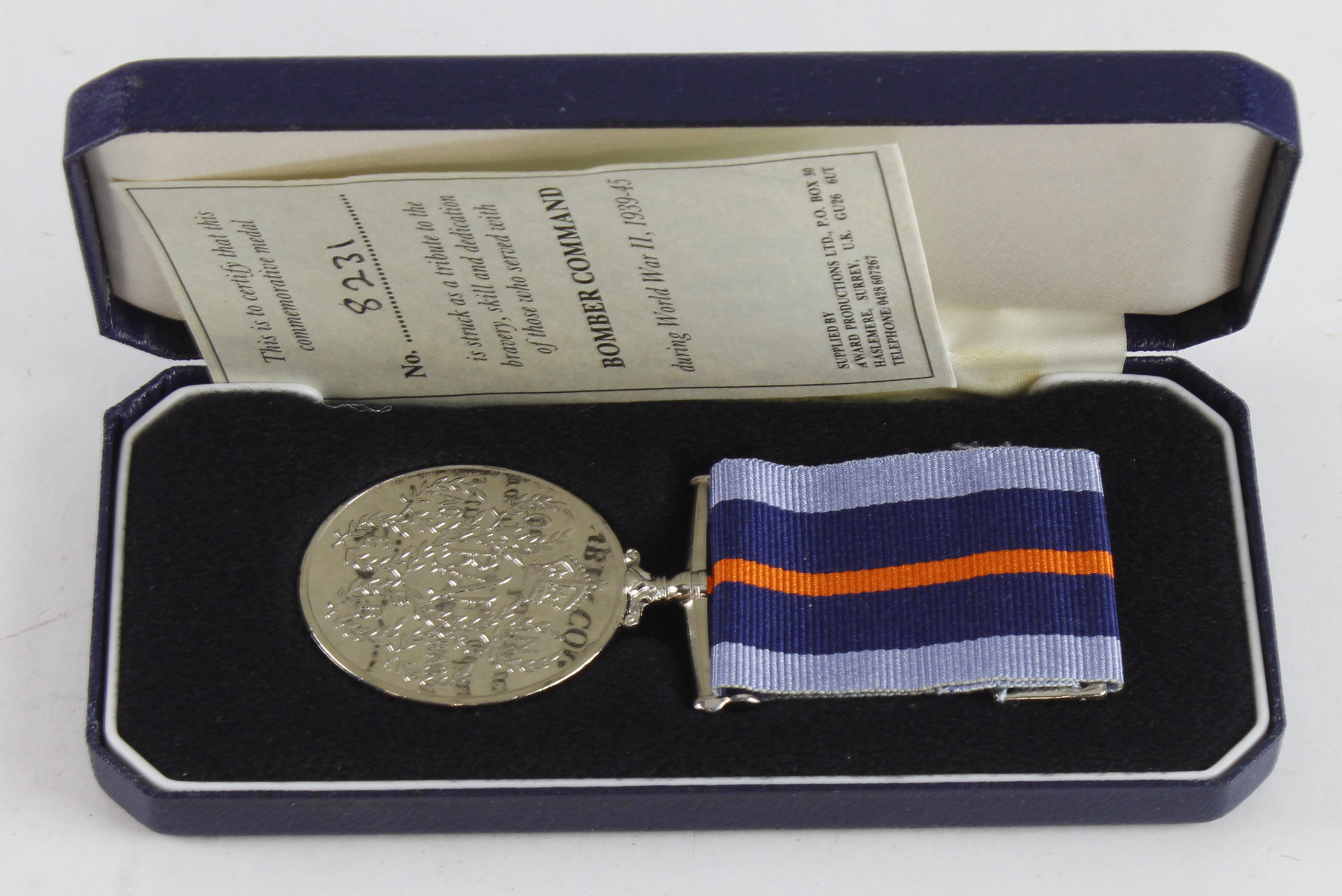 RAF bomber command commemorative medal in case.