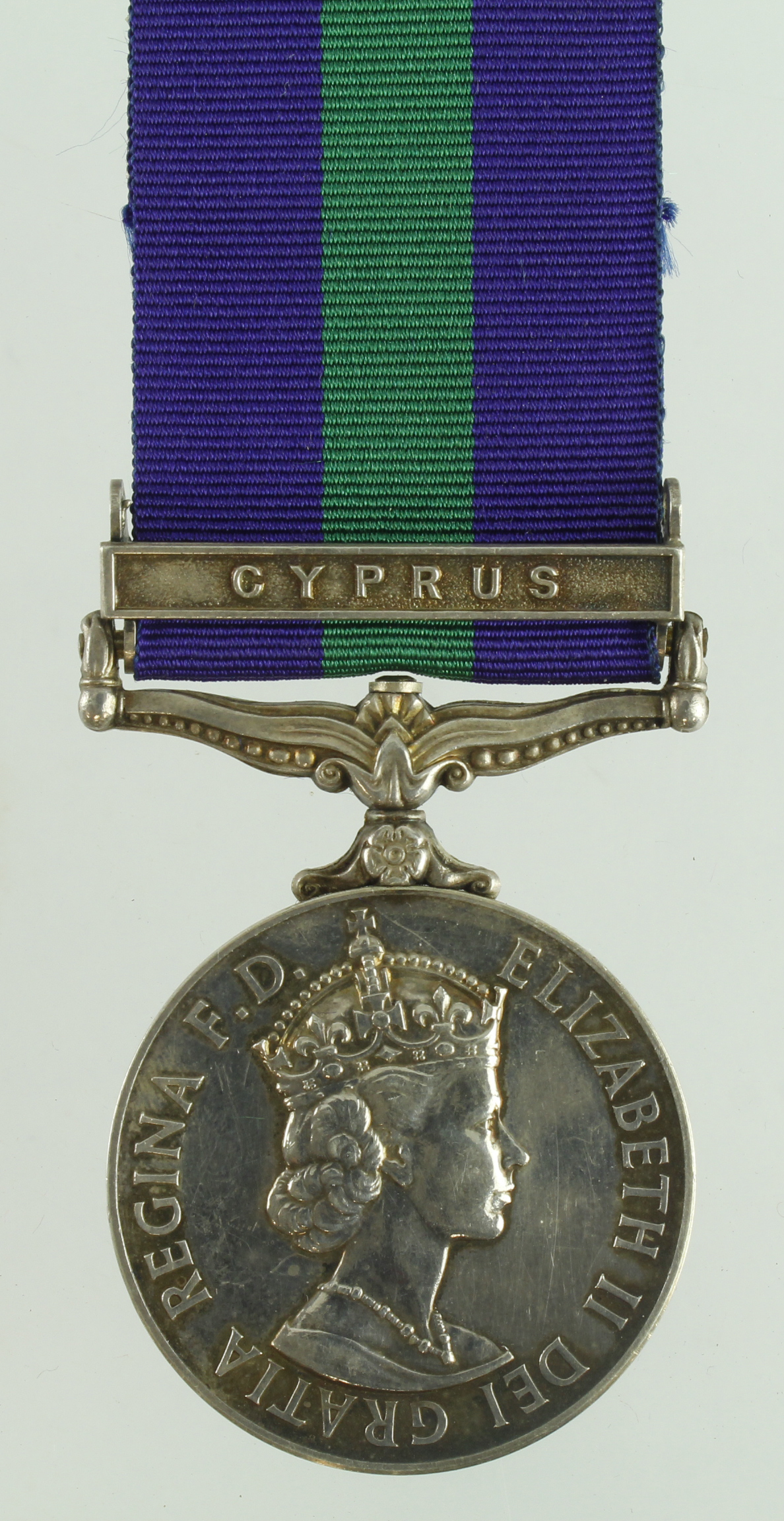 GSM QE2 with Cyprus clasp (23367965 Pte J Wilding. Wilts)
