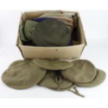 Box of over 30x Berets, some with Badges (Buyer collects)