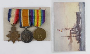 1915 Star Trio (J.33844 H H Bennett ORD RN). With copy research, born Steyning, Sussex. (3)