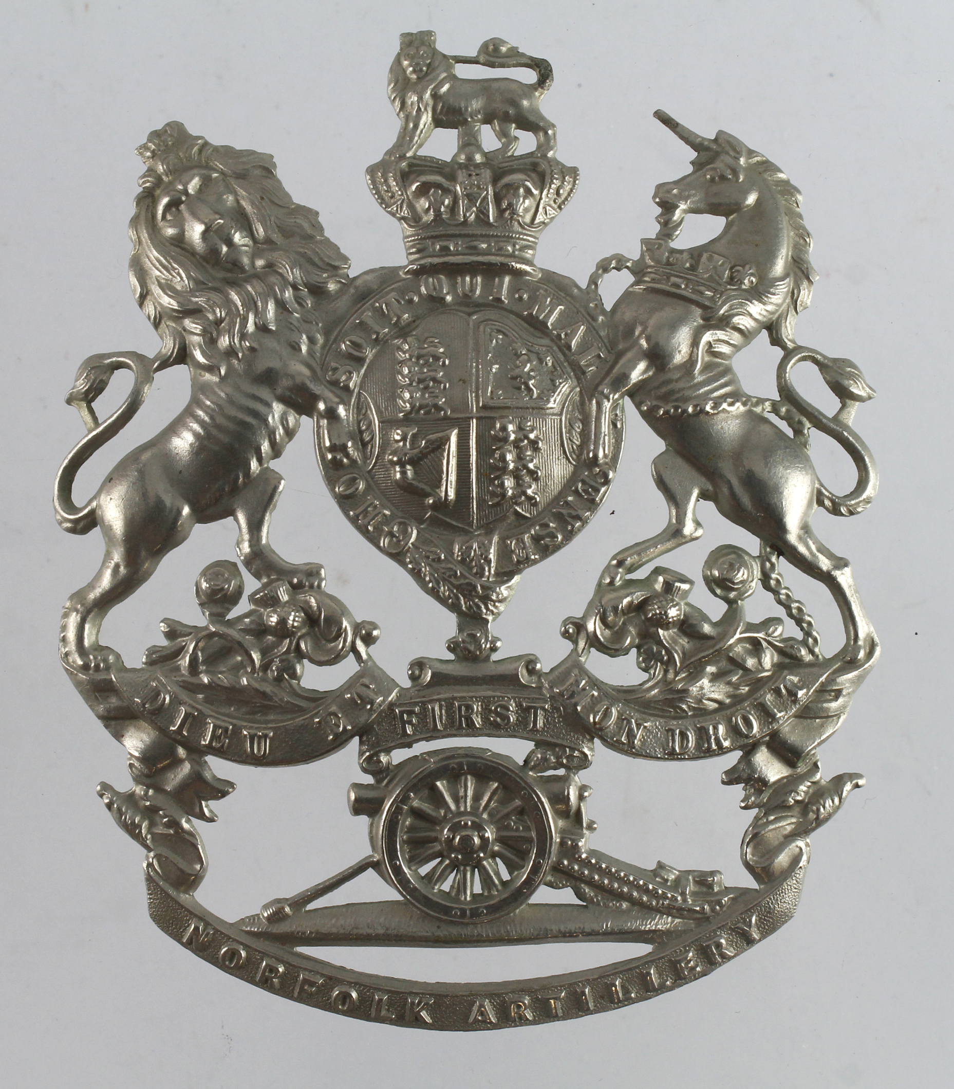 First Norfolk Artillery Volunteers QV Helmet Plate