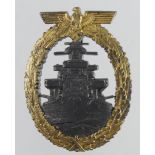 German from a one owner collection a Navy Kriegsmarine war badge, High Seas Fleet, maker marked RS &