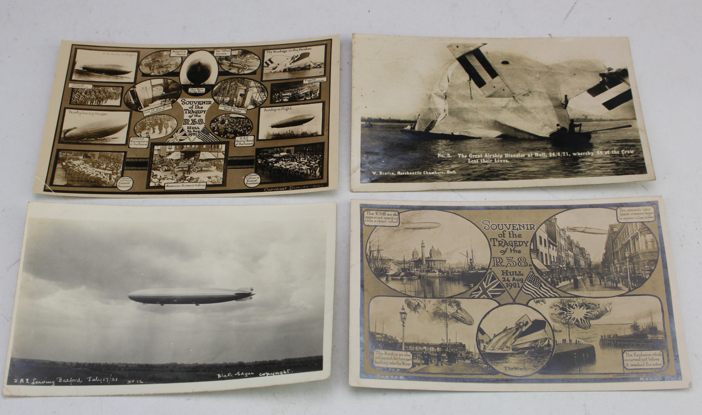 British Airship RP postcards of the R38 (or ZR2 USN designation) which was trialled for sale to