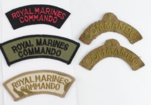 Badges a pair of 1 Commando shoulder titles, plus 3x modern commando shoulder titles.