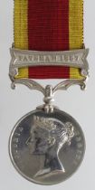 Second China War Medal 1861 with Fatshan 1857 clasp, unnamed as issued
