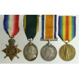 1914 Star Trio (290 Pte A C Rees 1/6 Welsh R) and TFEM GV (290 Pte A C Rees 6/Welsh Regt). (4)