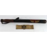Special Constabulary Truncheon made by 'Parker 233 Holborn'. With matching cloth armband for City of