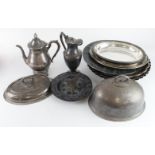 German 3rd Reich silver plate and other pieces, with various military markings etc, engraving,