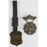 Canadian WW1 Valcartier 1914 silver plated medal & bronze Valcartier 1914 pass. (2)