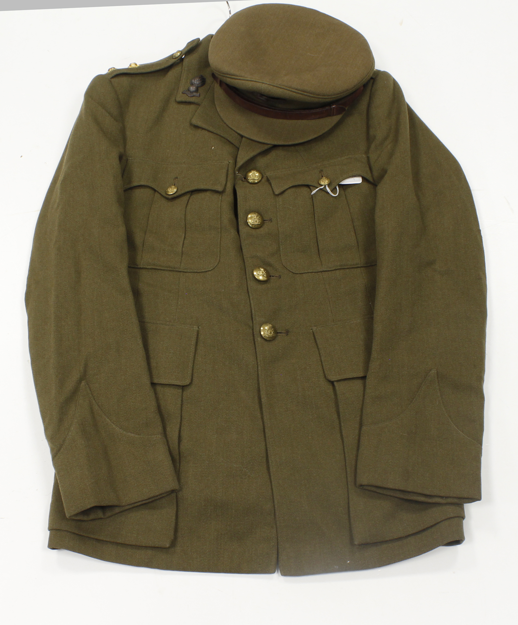 Royal Artillery Lieut uniform with Kings crown badges complete with jacket trousers and hat.