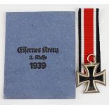 German Iron Cross 2nd class maker marked on the suspender ring, in its packet of issue.