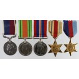 RAF group 1939-45 Star, Africa Star, Defence & War Medals all privately named (363519 W/O R H