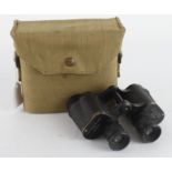 WW2 pair of Kershaw Army binoculars dated 1942 in their 1940 dated webbing case.
