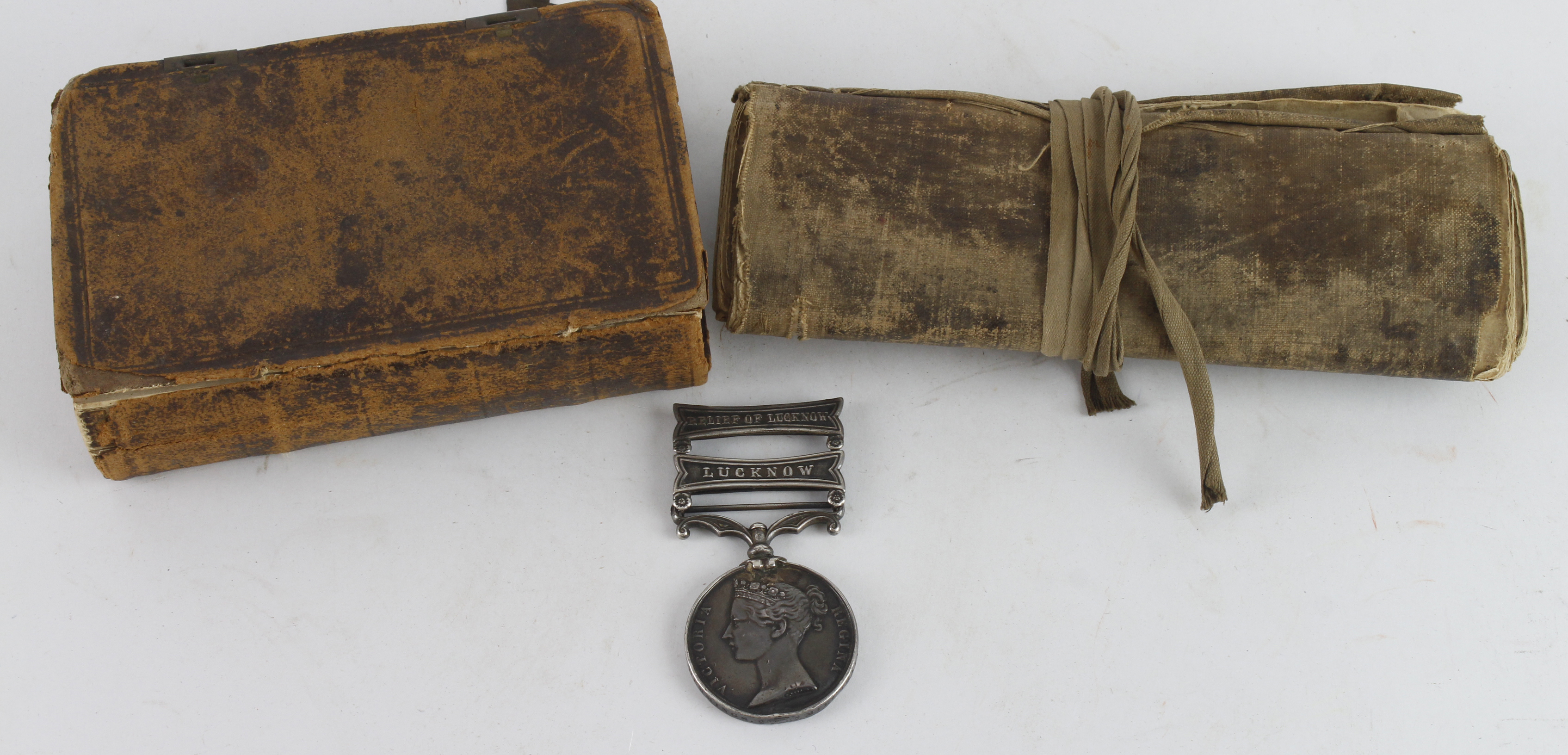 Indian Mutiny Medal with bars Lucknow / Relief of Lucknow (E. Hemmings. 2nd Bn Mily Train), clasp