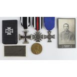 Imperial German medals plus a mirror and diary etc.