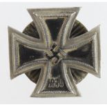 German WW2 Iron Cross 1st class screw back private purchase one piece example.