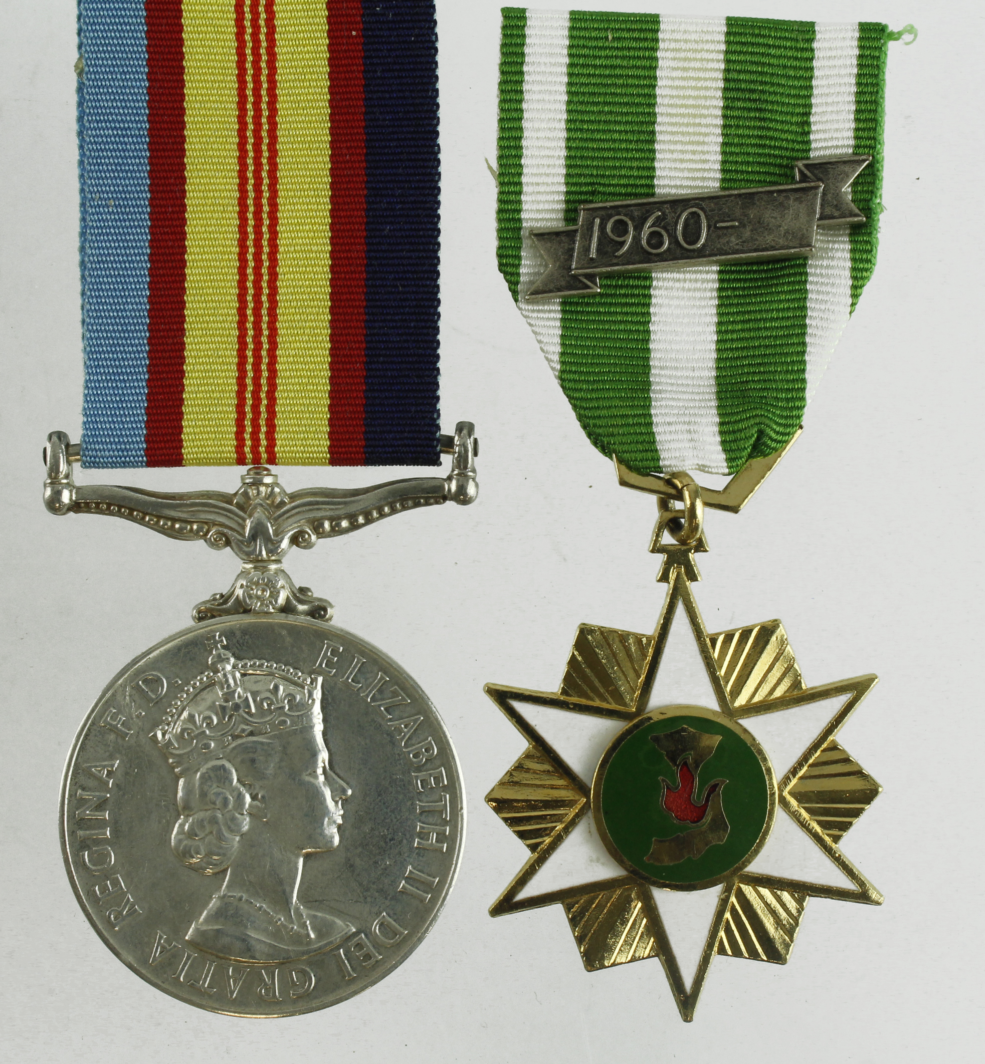 Vietnam Medal 1968 (2785944 J F Nicholson) large capitals, and South Vietnam Campaign Medal with