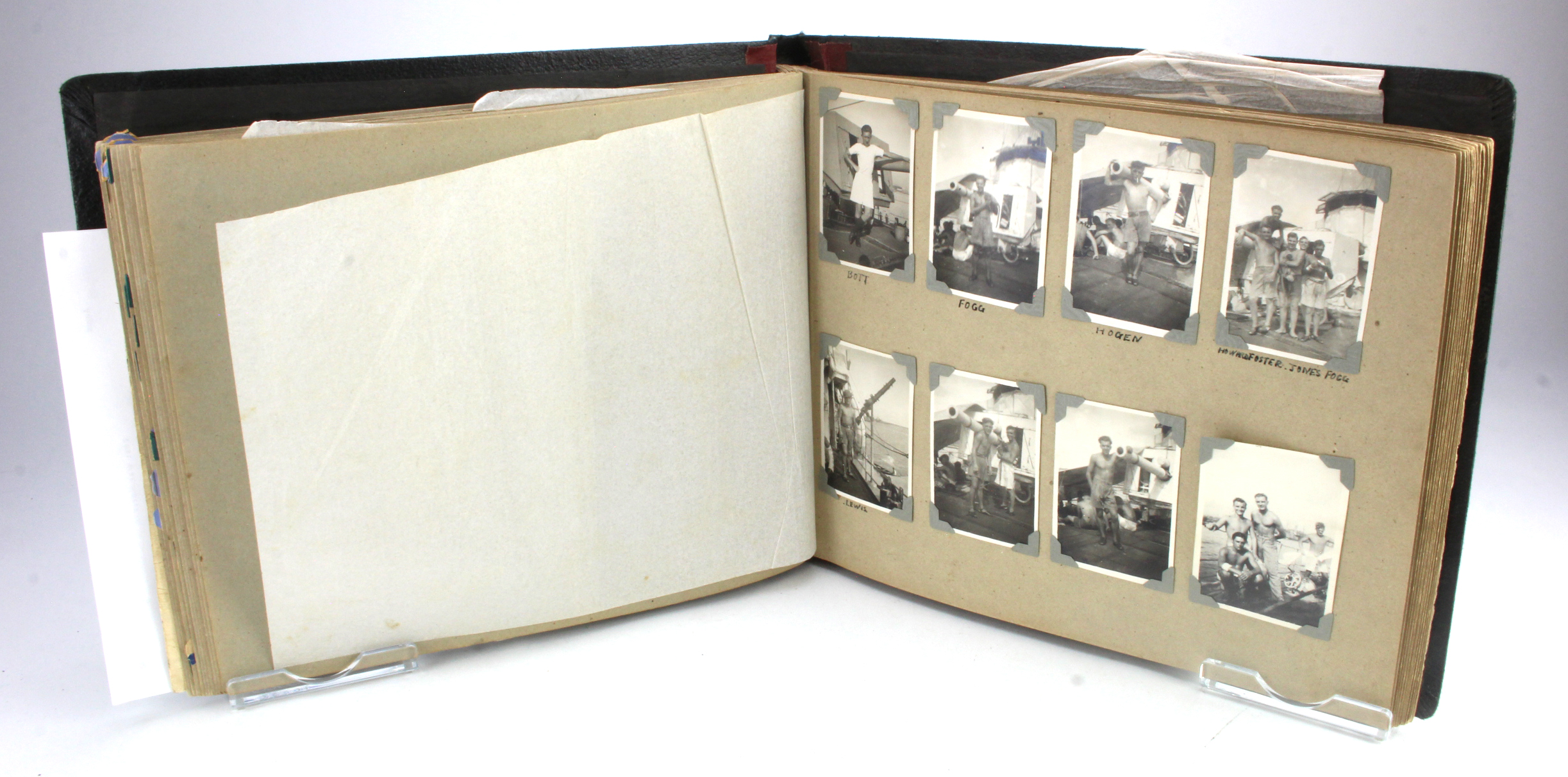 WW2 Royal Naval photo album taken on HMS Scout (H51) old S class destroyer. Some good photos of