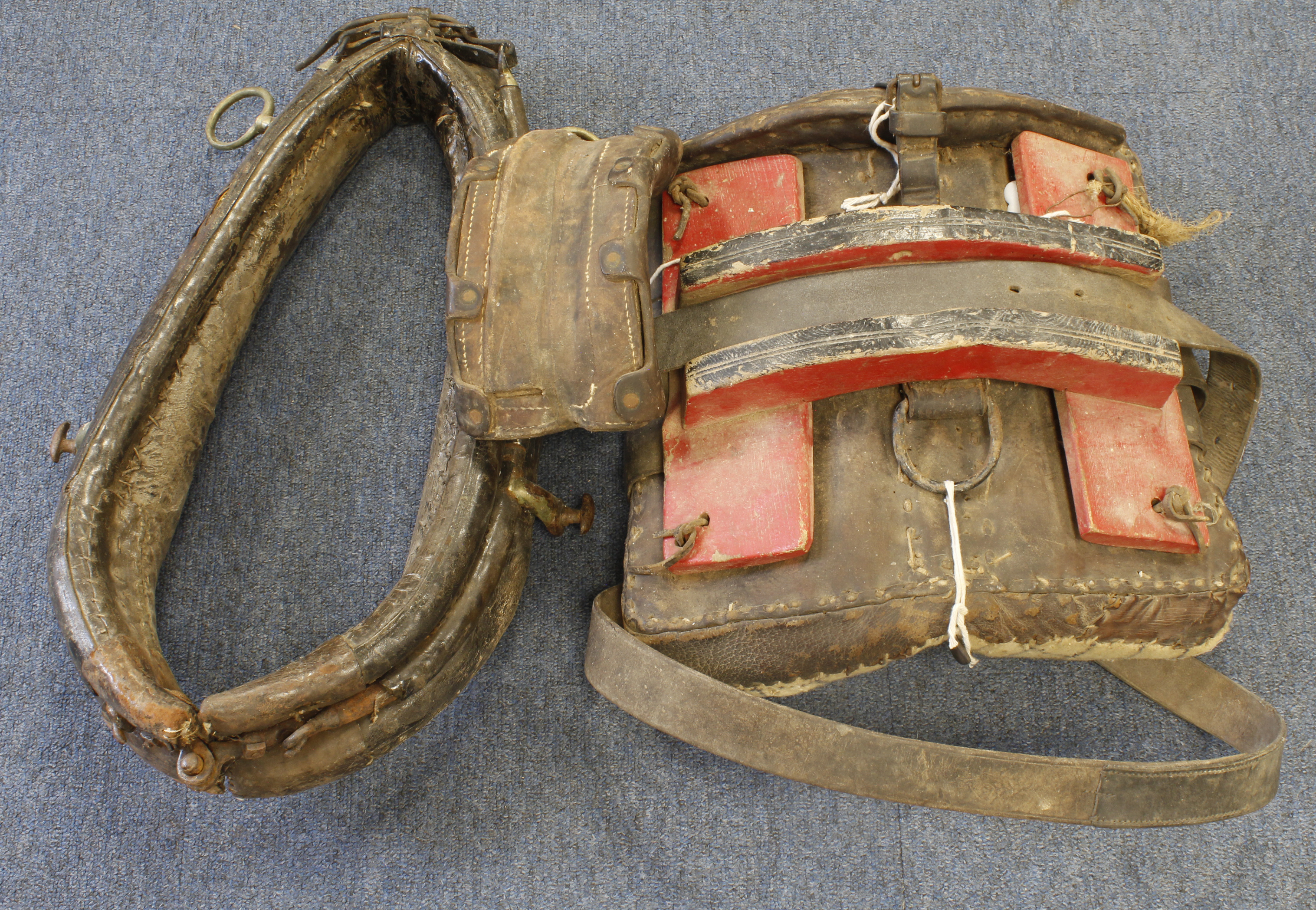 Mule saddle as used to carry supplies in Burma and mountain terrain. Believed to be WW2.