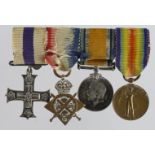 Minature Medal group mounted as worn - Military Cross GV, 1915 Star Trio (4)