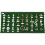 Badges collection of thirty five all Volunteer and Territorial Regiments mounted on board for