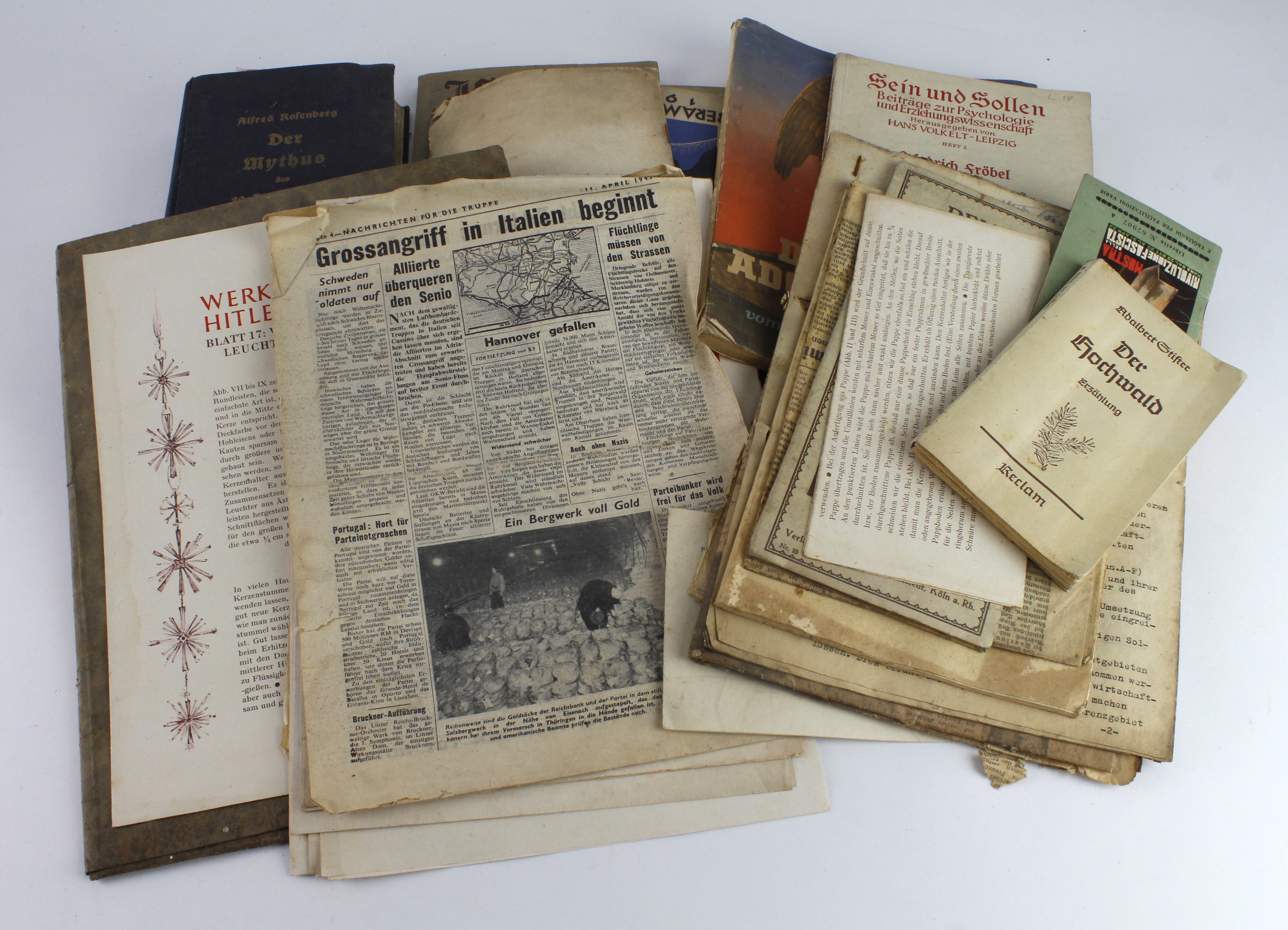 German WW2 ephemera books etc. Crate full. (Buyer collects)